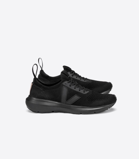 Men Veja X Rick Owens V-Knit Full Vegan Shoes Running Shoes Black ireland IE-2149SJ